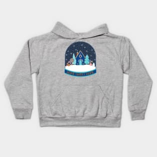 Home Sweet Home - Gingerbread House Snow Globe by Cecca Designs Kids Hoodie